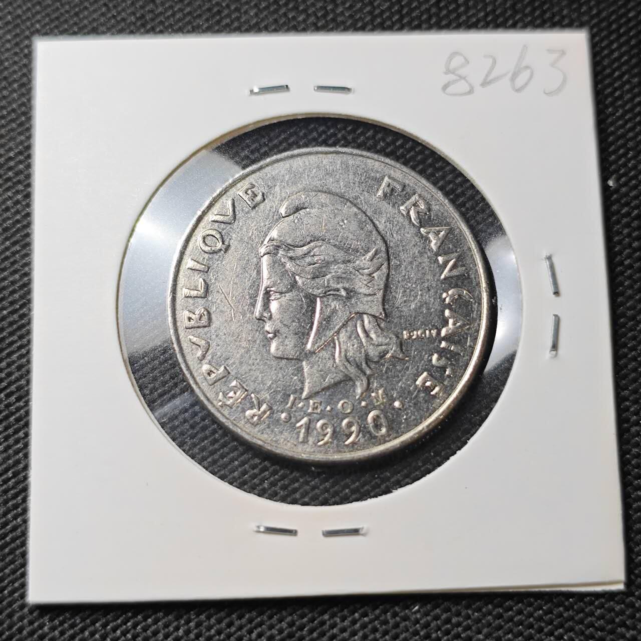 KK钱币收藏小铺 第382期  2月预留时间 周末发货  1990新喀里多尼亚20法郎