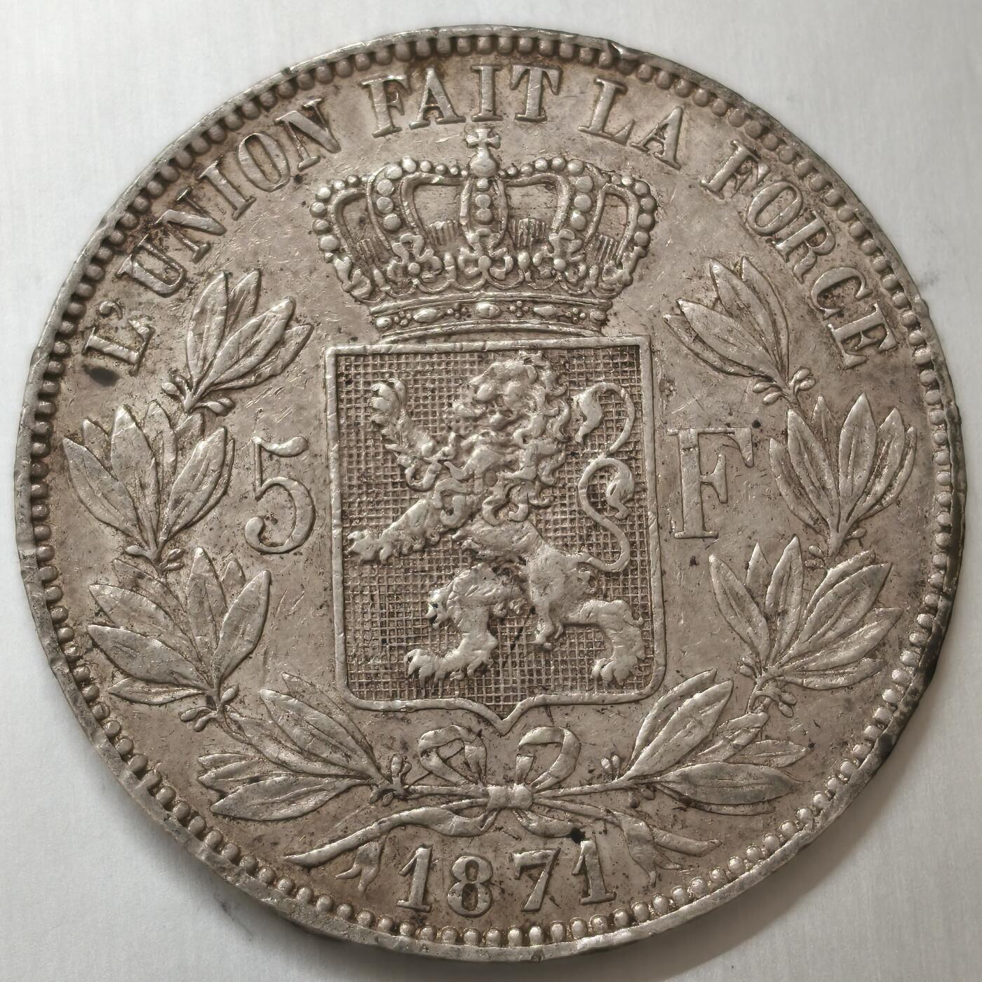 老蟹的宝藏🏴‍☠️ V 比利时1871年5法郎银币