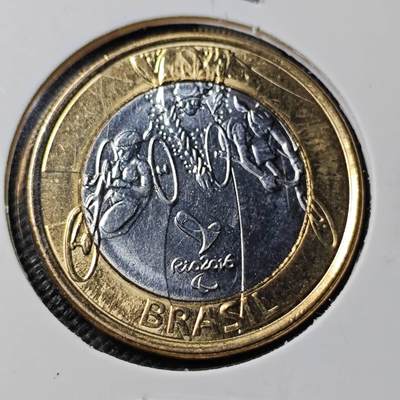 KK钱币收藏小铺 第381期  2月预留时间 周末发货 -  巴西1瑞尔双色币纪念币