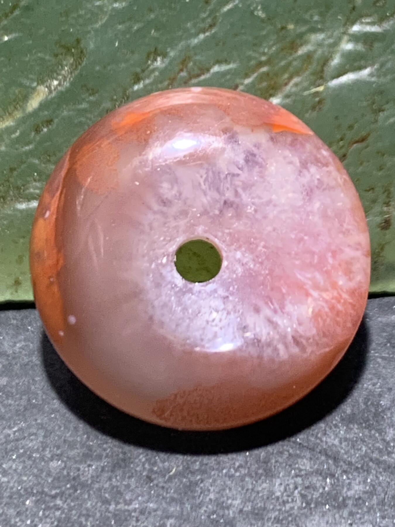 精美川料南红玛瑙冰飘柿子红小平安扣一个，