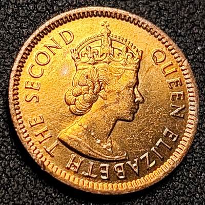 泉币菌-第148场-精品福利场 - 原铜光 女王版 英属毛里求斯 1分 青铜硬币 1978年 17.8毫米 2克