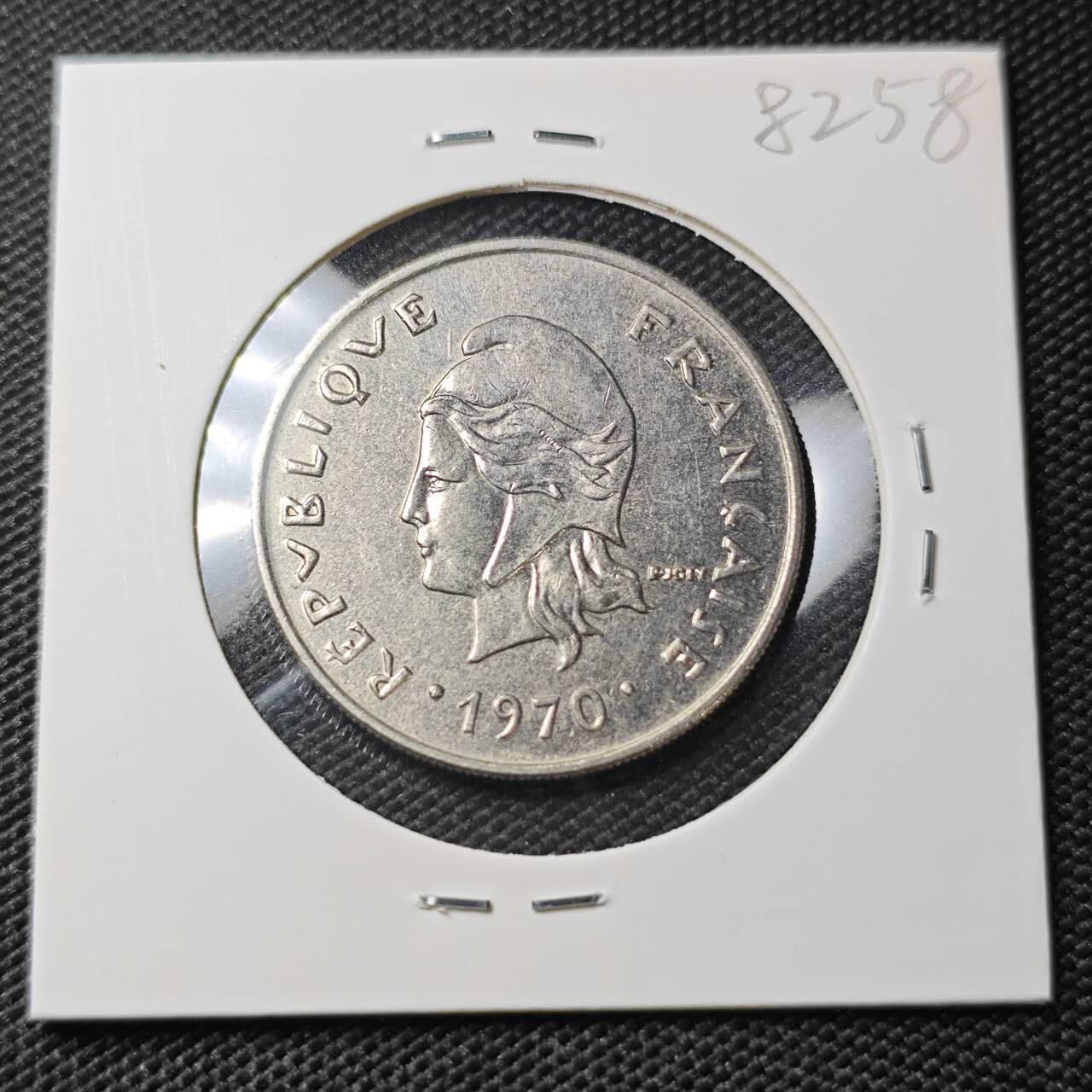 KK钱币收藏小铺 第382期  2月预留时间 周末发货 1970新喀里多尼亚20法郎