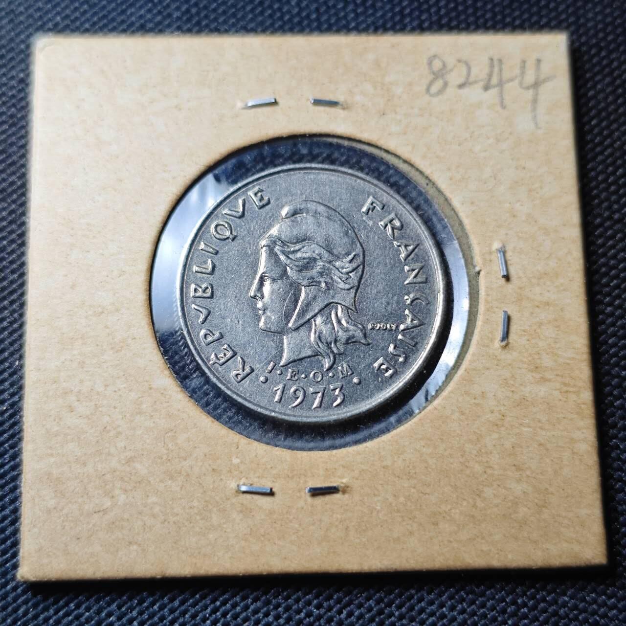 KK钱币收藏小铺 第382期  2月预留时间 周末发货 1973 新喀里多尼亚10法郎