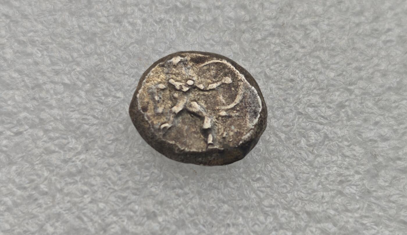 瓶子🏺第221期拍卖会  公元前465-前430年  古希腊潘菲利亚艾斯蓬多斯重装步兵银标币  银质好  图案基本完整