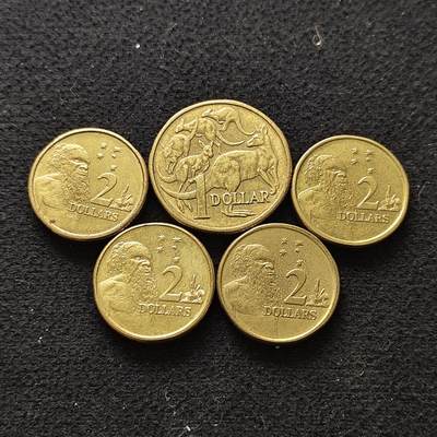 【全场包邮】纯粹捡漏拍486场（免费代拍第23场） - 澳大利亚各年份1-2元高值币5枚一组