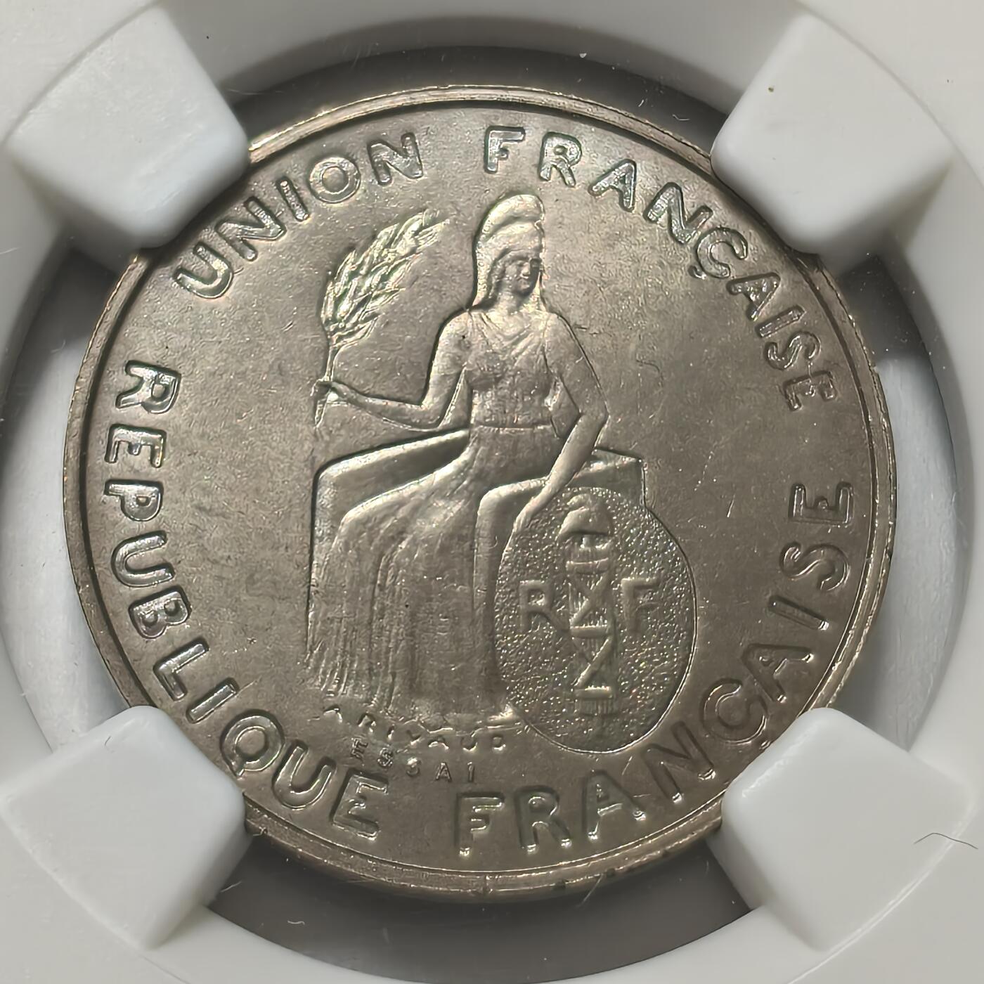 老蟹的宝藏🏴‍☠️ V NGC MS64 1948年卡勒多尼亚1法郎样币