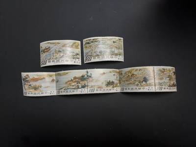 博彦收藏  TM 12月20日 8点 邮票专场 全场包邮 - 台湾省 清明上河图 联票齿间有折 ，个别弱齿，大部分上品