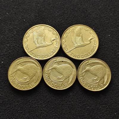 【全场包邮】纯粹捡漏拍486场（免费代拍第23场） - 新西兰各年份1-2元高值币5枚一组