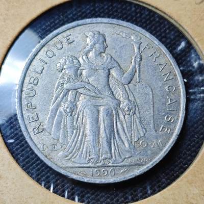 KK钱币收藏小铺 第382期  2月预留时间 周末发货 - 1990新喀里多尼亚5法郎