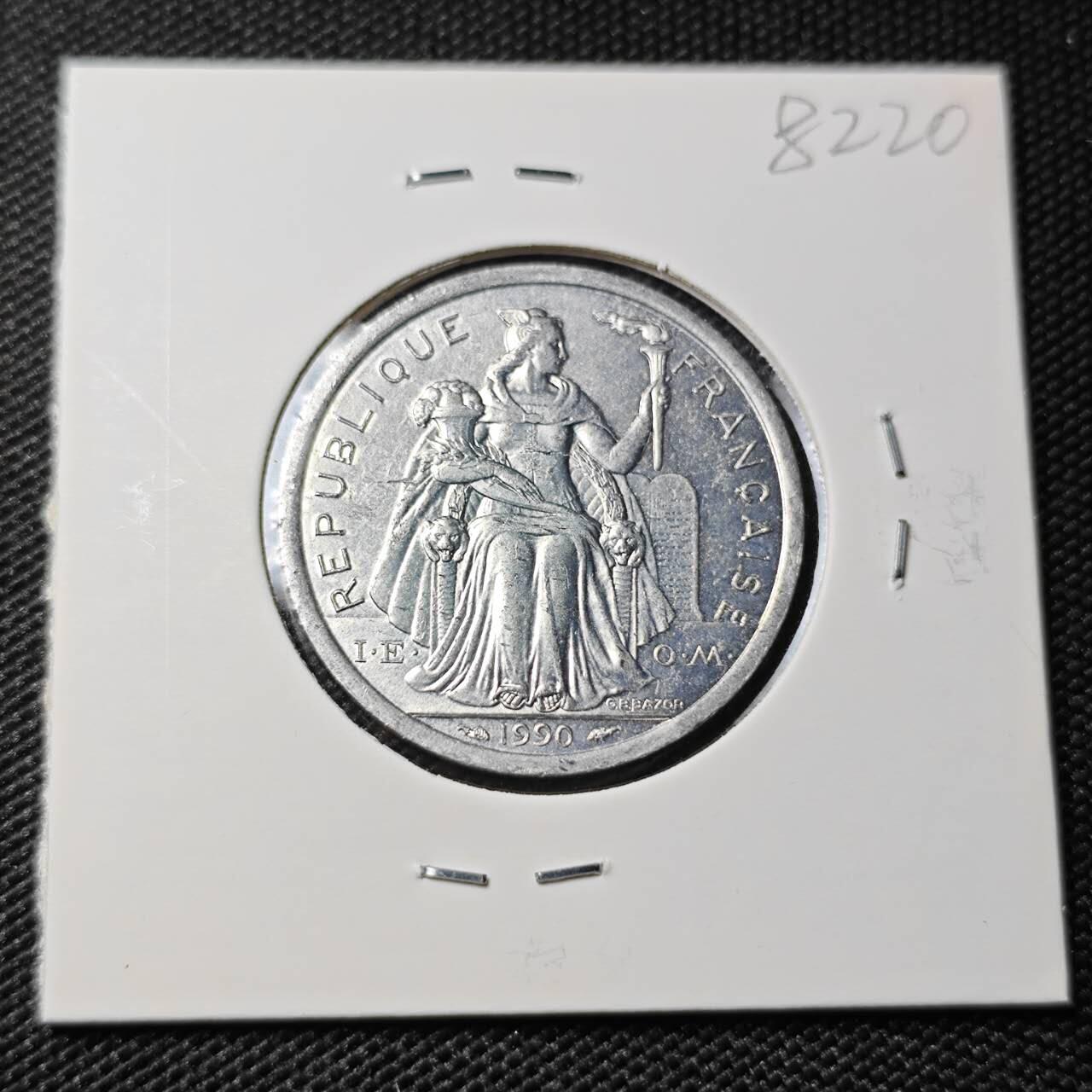 KK钱币收藏小铺 第382期  2月预留时间 周末发货  1990新喀里多尼亚2法郎