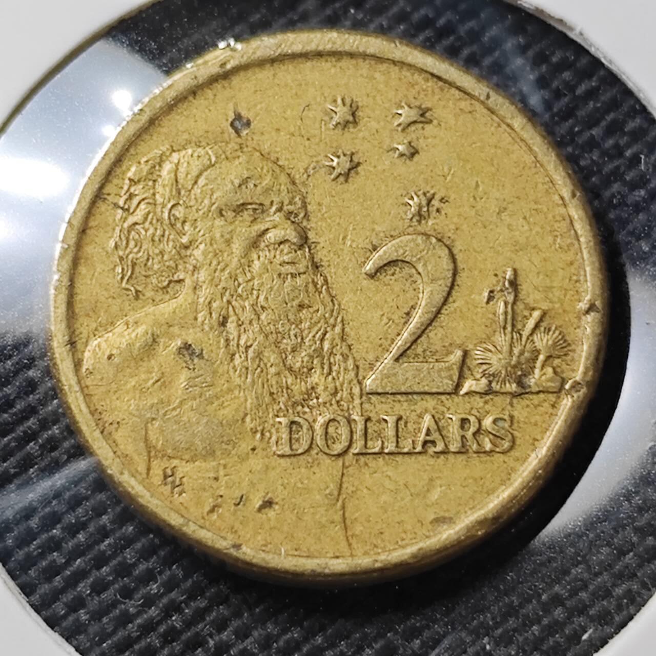 KK钱币收藏小铺 第382期  2月预留时间 周末发货 1988澳大利亚土著人2元 