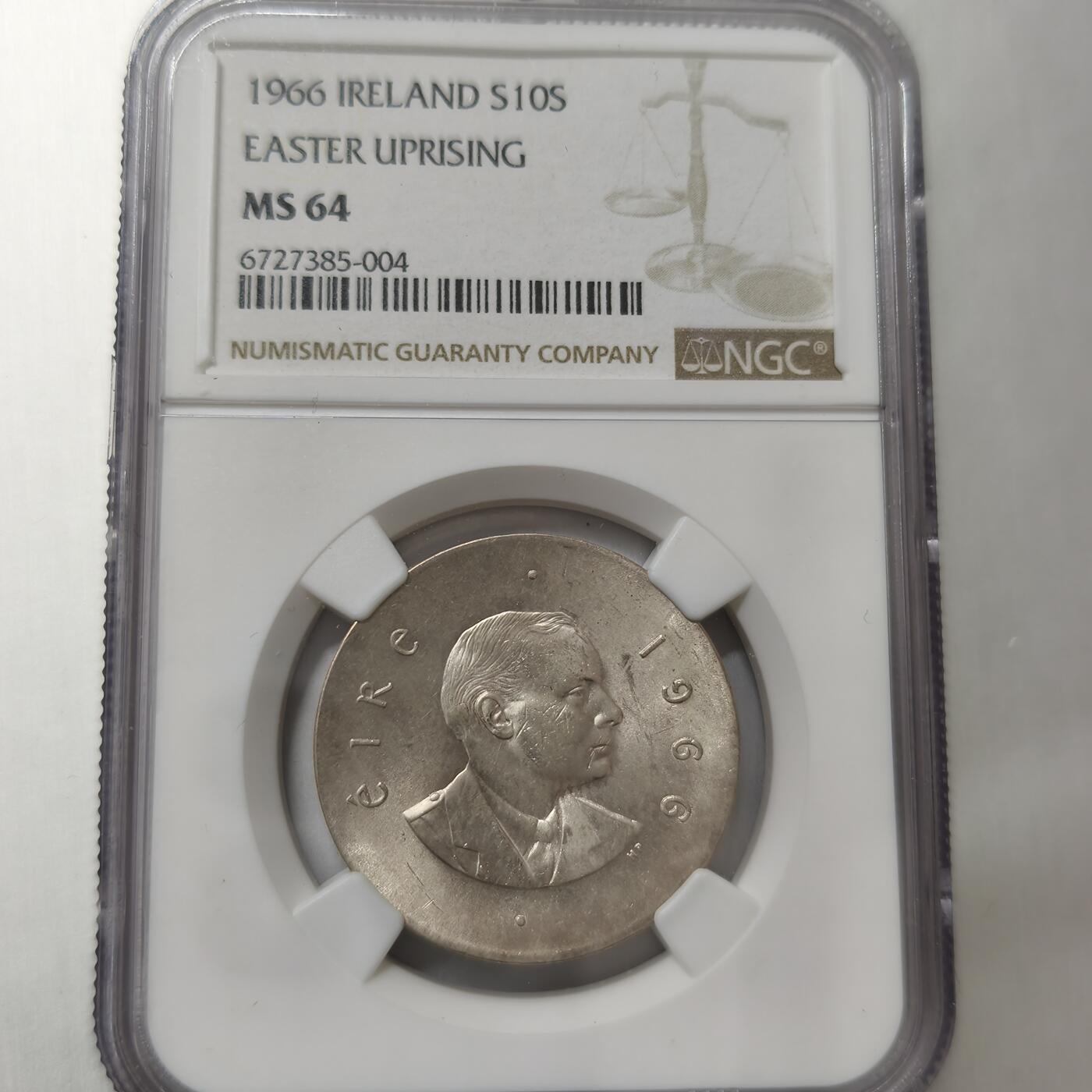 老蟹的宝藏🏴‍☠️ V NGC MS64 爱尔兰10先令纪念银币