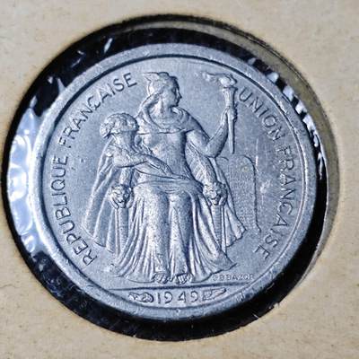 KK钱币收藏小铺 第382期  2月预留时间 周末发货 - 1949新喀里多尼亚50分