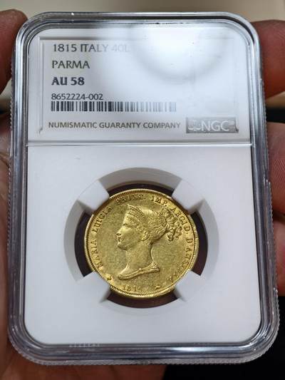 PCGS-AU58意大利帕尔马大公国玛丽露易丝40里拉金币 - PCGS-AU58意大利帕尔马大公国玛丽露易丝40里拉金币