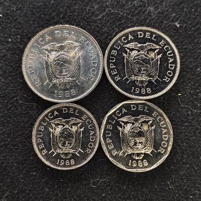 【全场包邮】纯粹捡漏拍486场（免费代拍第23场） - 厄瓜多尔1988年4枚套币