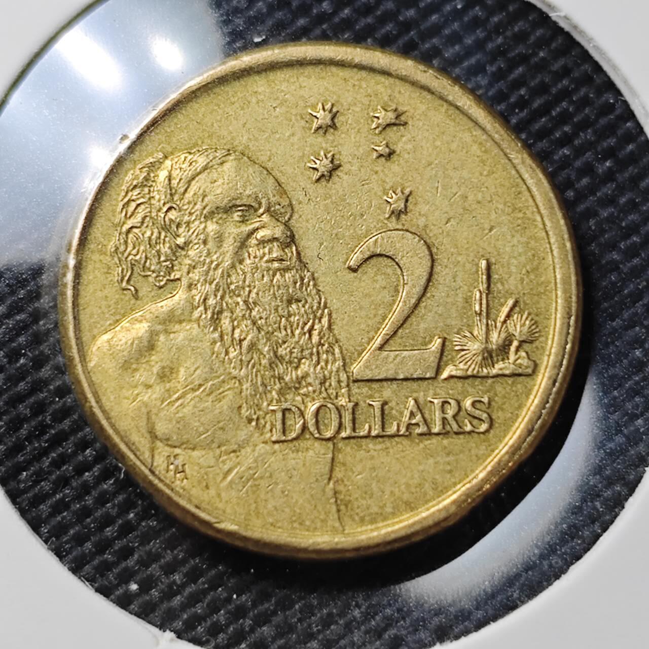 KK钱币收藏小铺 第382期  2月预留时间 周末发货  1988澳大利亚土著人2元