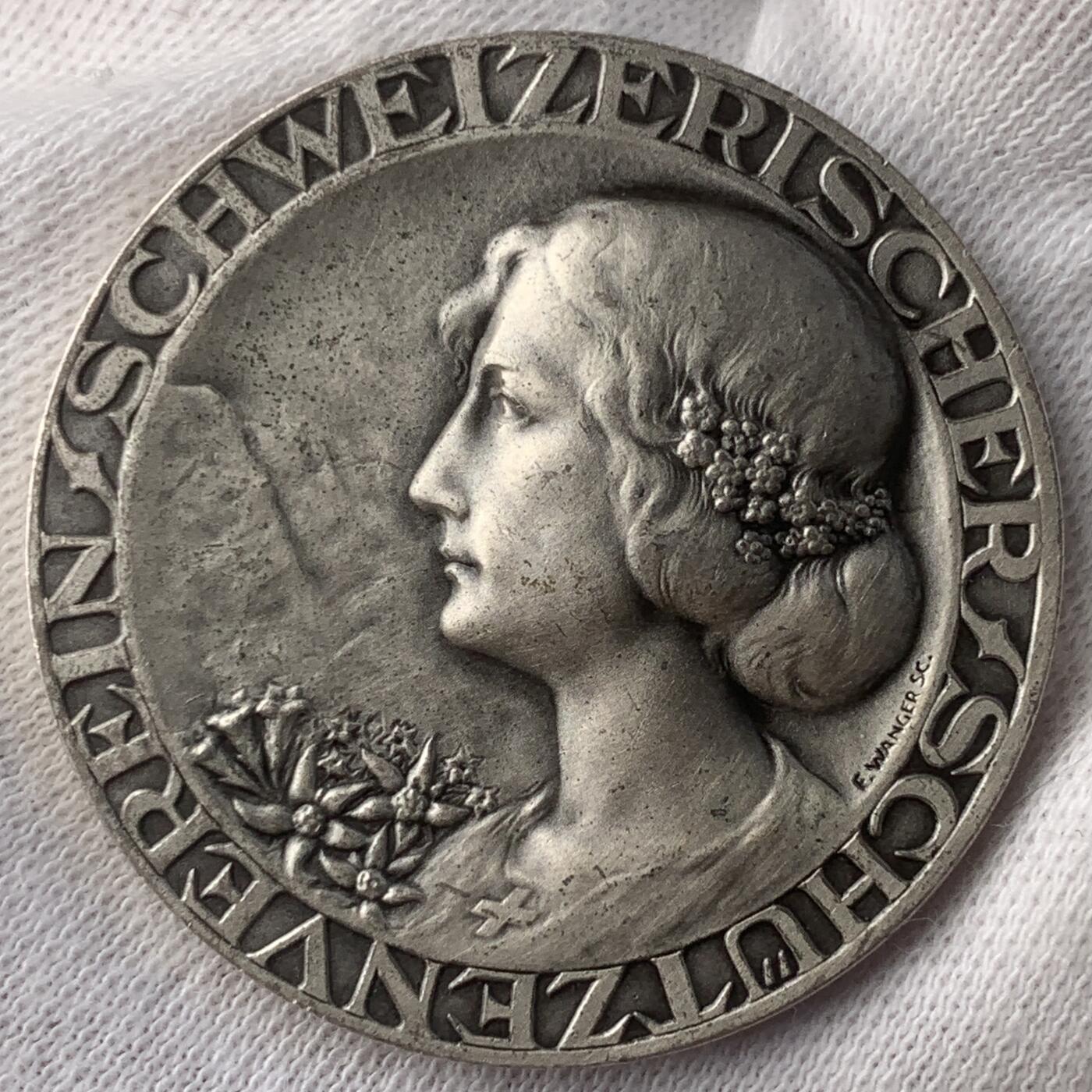 掌中浮雕-藏着的欧洲第046场 瑞士射击节女神银章，35mm，20g