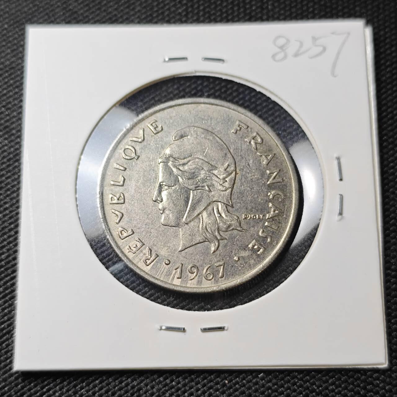 KK钱币收藏小铺 第382期  2月预留时间 周末发货 1967新喀里多尼亚20法郎