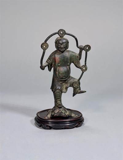 中贸圣佳2025年秋季拍卖会 争辉 中国历代古钱 - 清 刘海戏金蟾耍钱铜像 20.7mm