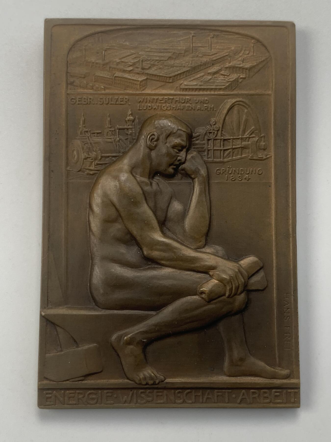 掌中浮雕-藏着的欧洲第046场 1906年瑞士约翰.雅各布百年诞辰纪念铜章，50.6*76.8mm，135.7g