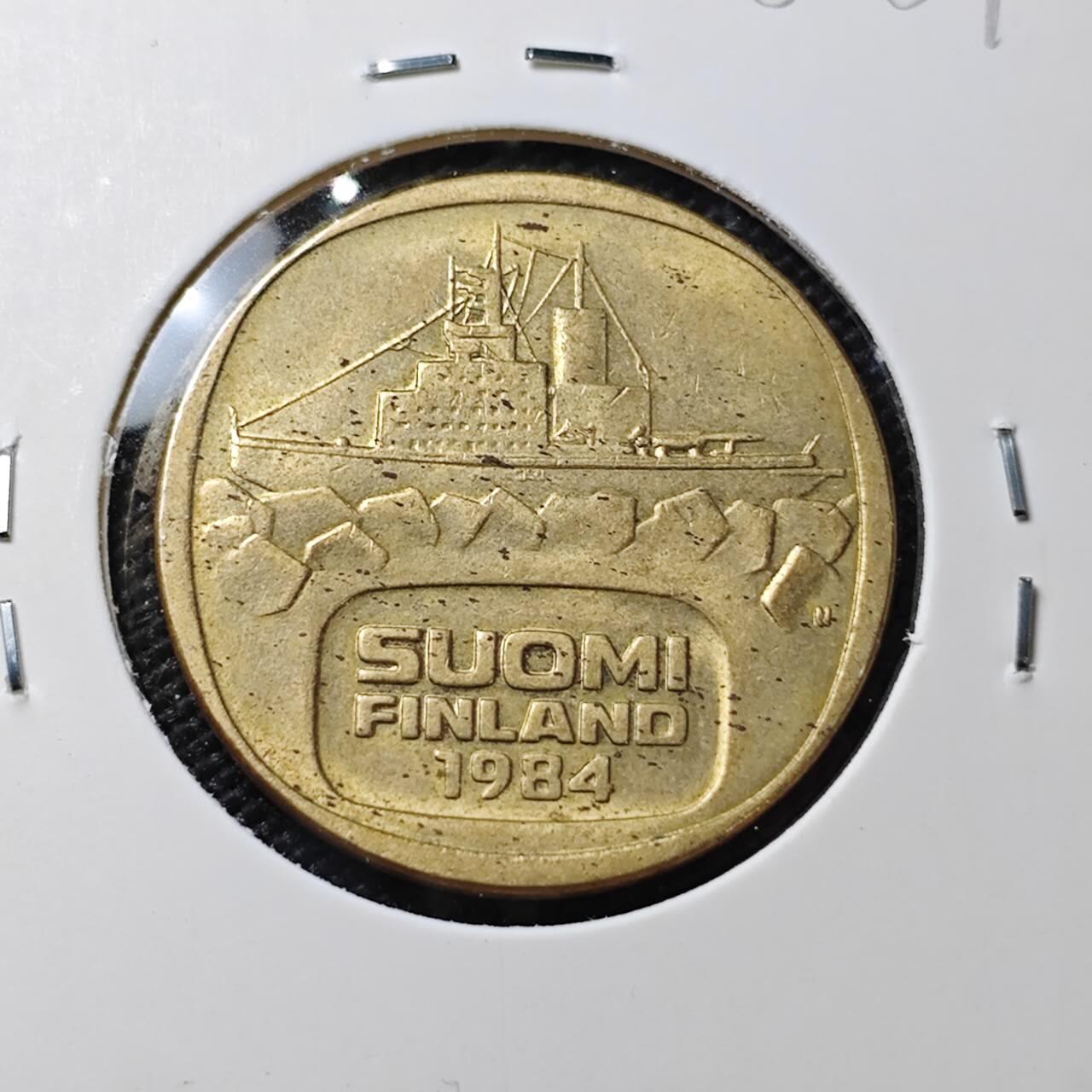 KK钱币收藏小铺 第382期  2月预留时间 周末发货  1984芬兰5马克 破冰船