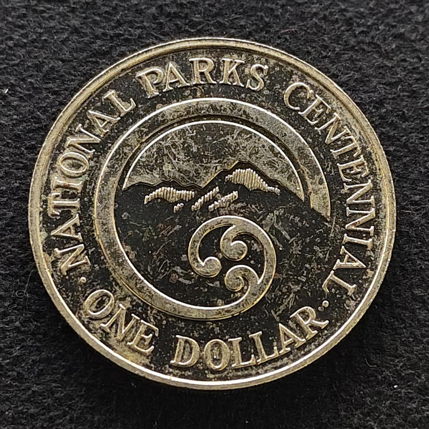 【全场包邮】纯粹捡漏拍486场（免费代拍第23场） 新西兰1987年1元国家公园100周年克朗型纪念币