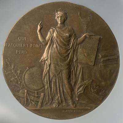 掌中浮雕-藏着的欧洲第046场 - 公博MS61 ： 1901年法国成人教育铜章，50mm