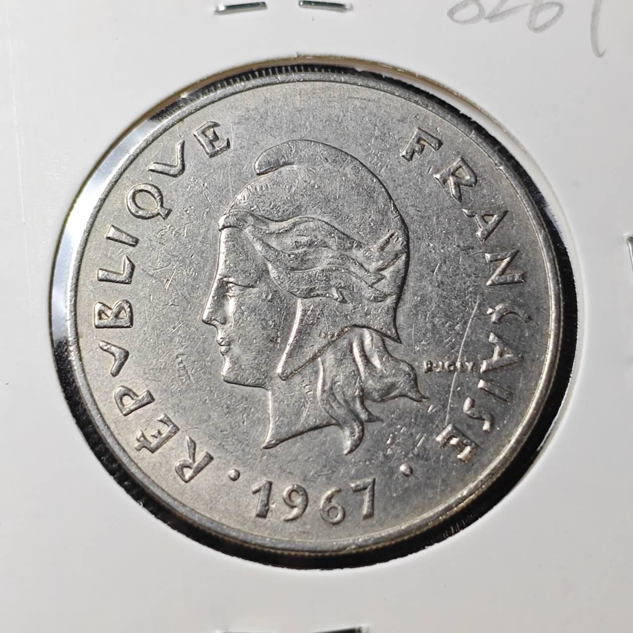 KK钱币收藏小铺 第382期  2月预留时间 周末发货 1967新喀里多尼亚50法郎