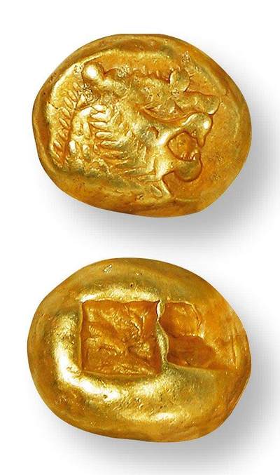 中贸圣佳2025年秋季拍卖会 众妙 - 公元前610-前546年 古希腊吕底亚狮子琥珀金币