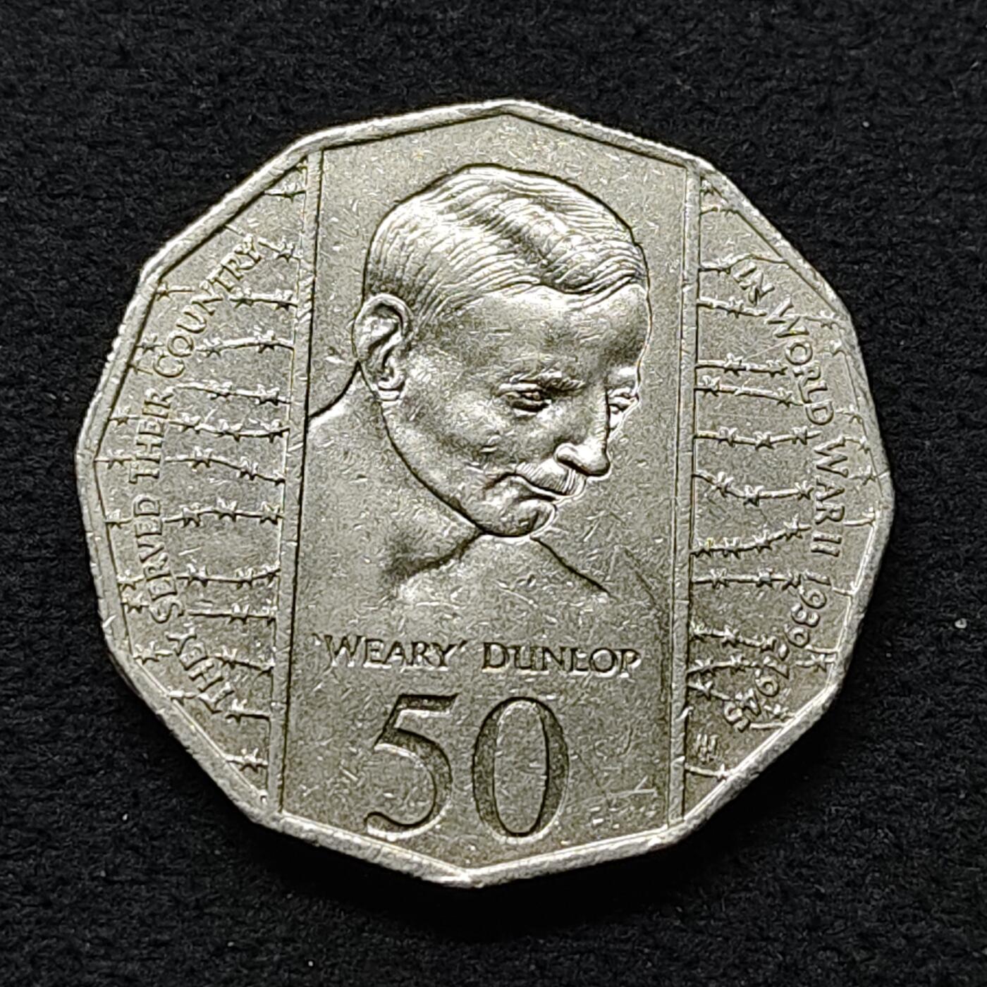 【全场包邮】纯粹捡漏拍486场（免费代拍第23场） 澳大利亚1995年50分二战结束50周年纪念币