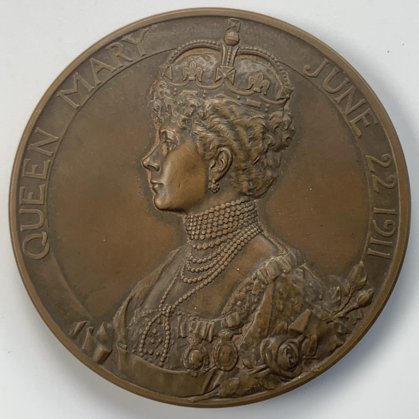 掌中浮雕-藏着的欧洲第046场 1911年英国乔治五世登基纪念铜章，51mm，原盒