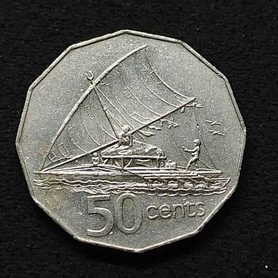 【全场包邮】纯粹捡漏拍486场（免费代拍第23场） - 斐济1996年50分原住民帆船