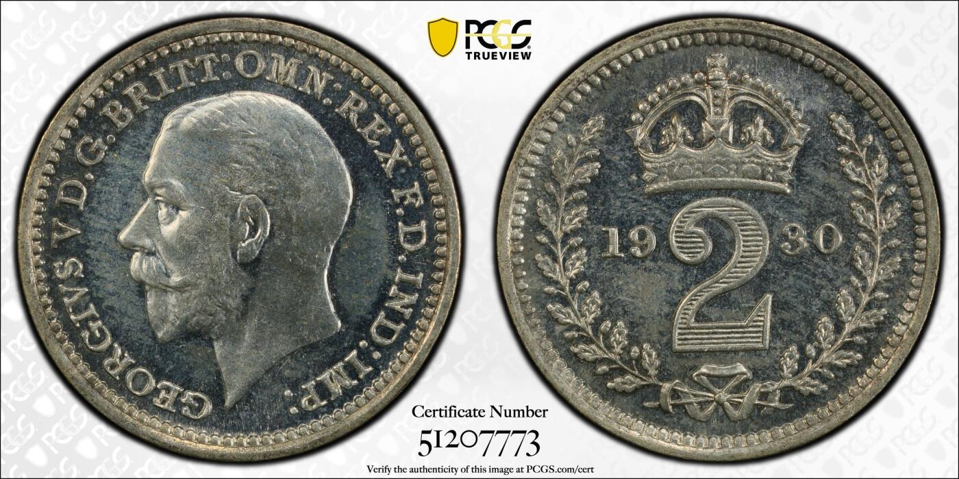 博洋堂世界钱币拍卖第153期（全场包邮） PCGS PL64-66 英国1930年乔治五世濯足币4枚一套，麦稀奇首见