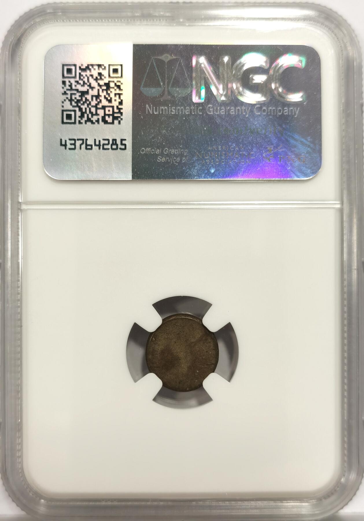 博洋堂世界钱币拍卖第153期（全场包邮） NGC AU58 柬埔寨1600-1860年神鸟2PE银币，打制上佳，淡彩美品。