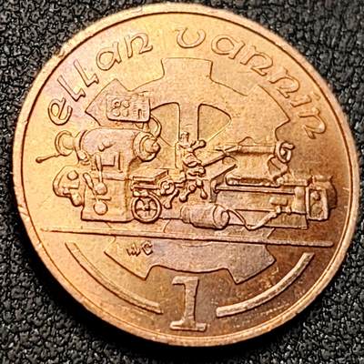 泉币菌-第150场-精品福利场 - 原铜光极美 1988年 英属马恩岛1便士铜币 20.3mm 机床齿轮