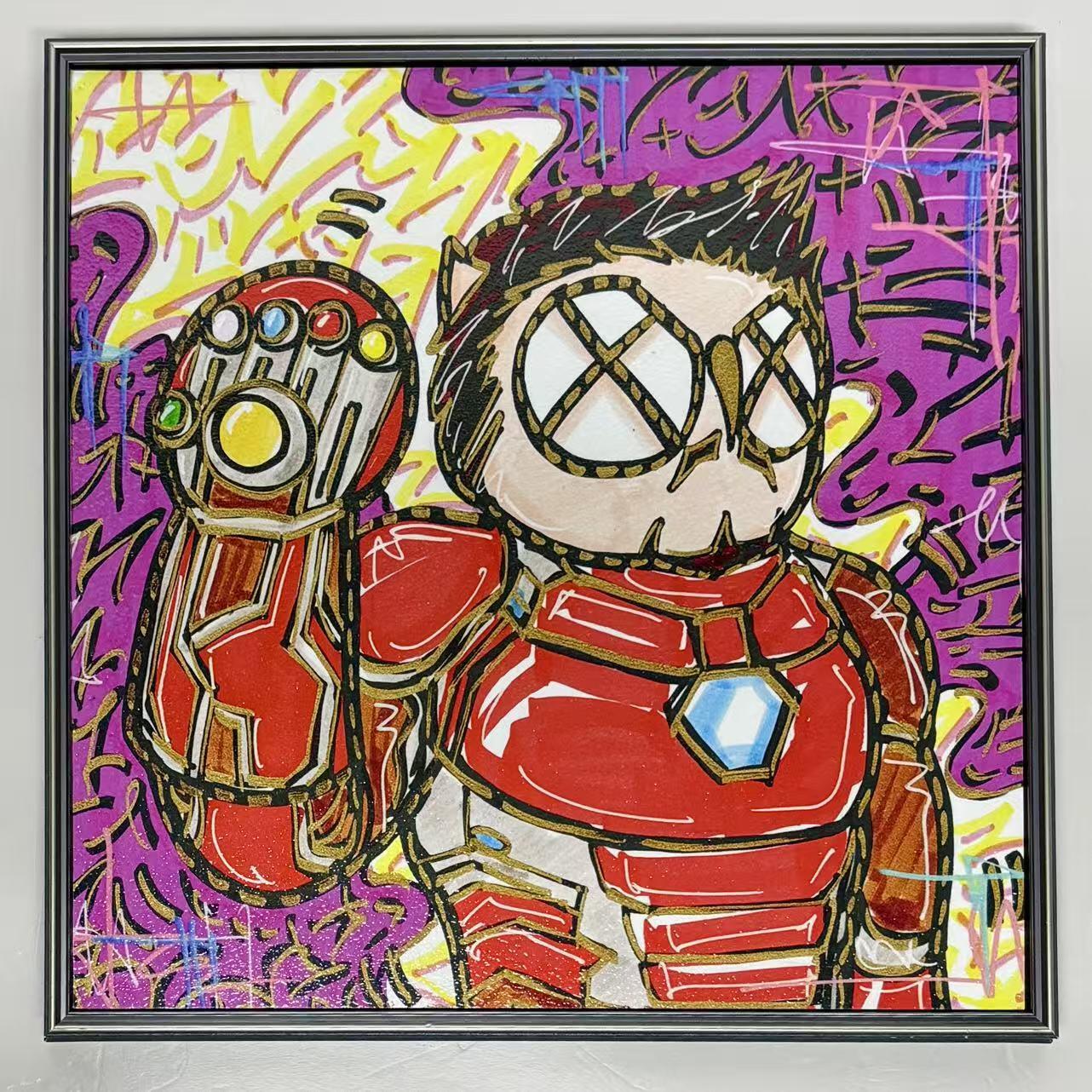 零元拍：OWSON 系列作品装饰肌理画《史塔克》，相框尺寸35/35CM。因展品出展，镜框可能有轻微划痕，介意勿拍