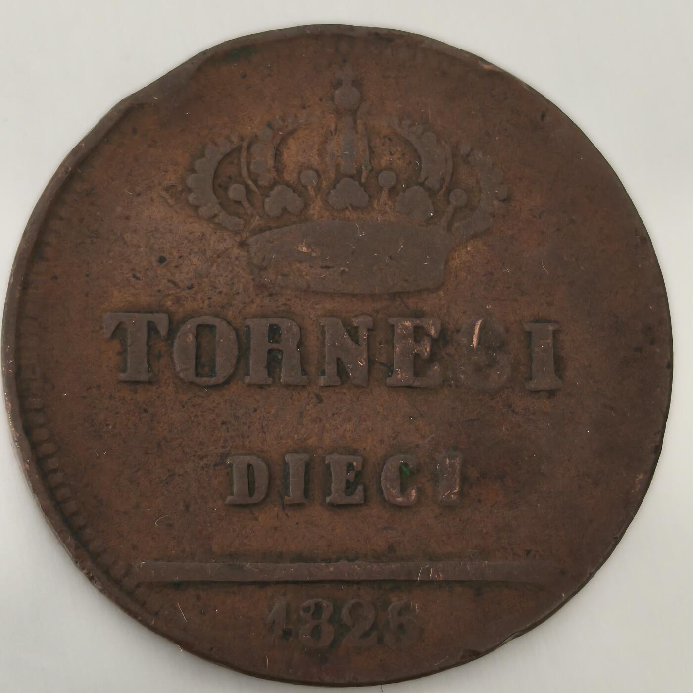 老蟹的宝藏🏴‍☠️ V 意大利1825年10分-Italy, Sicily, Francesco I, 10 Tornesi, 1825 (KM 293）