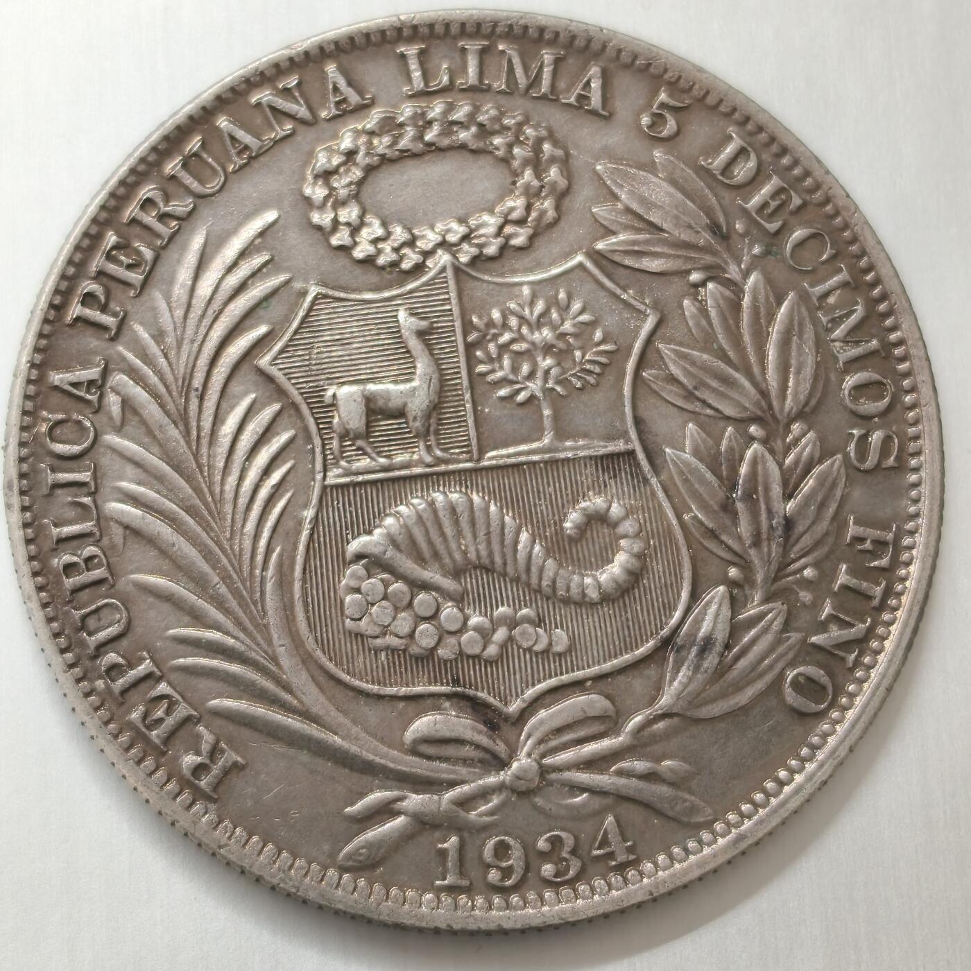 老蟹的宝藏🏴‍☠️ V 秘鲁1934年1索尔银币