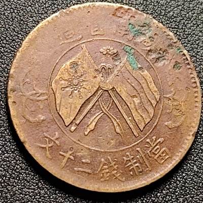 泉币菌-第149场-精品福利场 - 湖南省造 湖南二十文铜元 33×1.7mm左右 