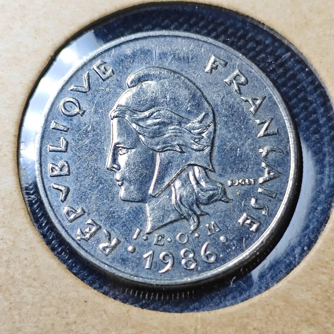 KK钱币收藏小铺 第382期  2月预留时间 周末发货  1986新喀里多尼亚10法郎