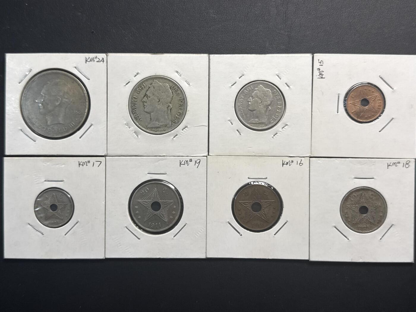 ❤️【币观天下】❤️ 第335期钱币拍卖- 2025.12.19周五晚上6点半场-长期征集拍品 比属刚果8枚套