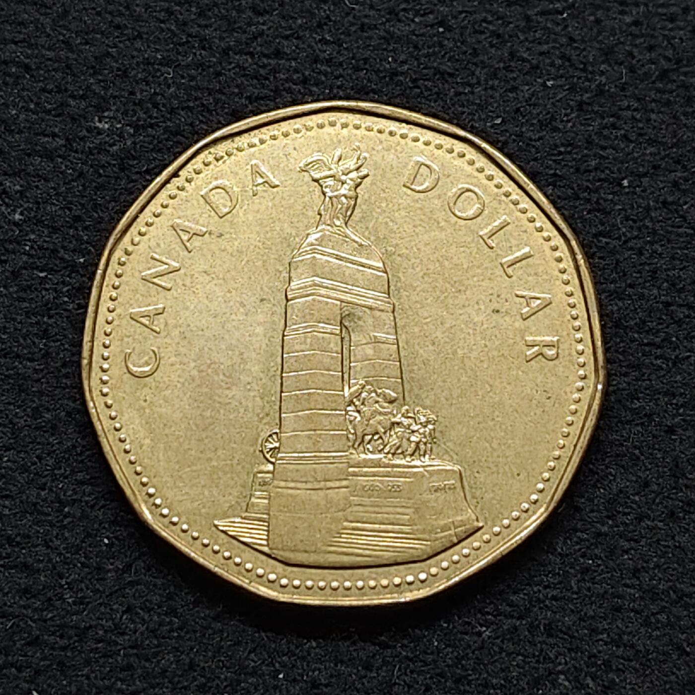 【全场包邮】纯粹捡漏拍486场（免费代拍第23场） 加拿大1994年1元国家战争纪念碑建成55周年纪念币