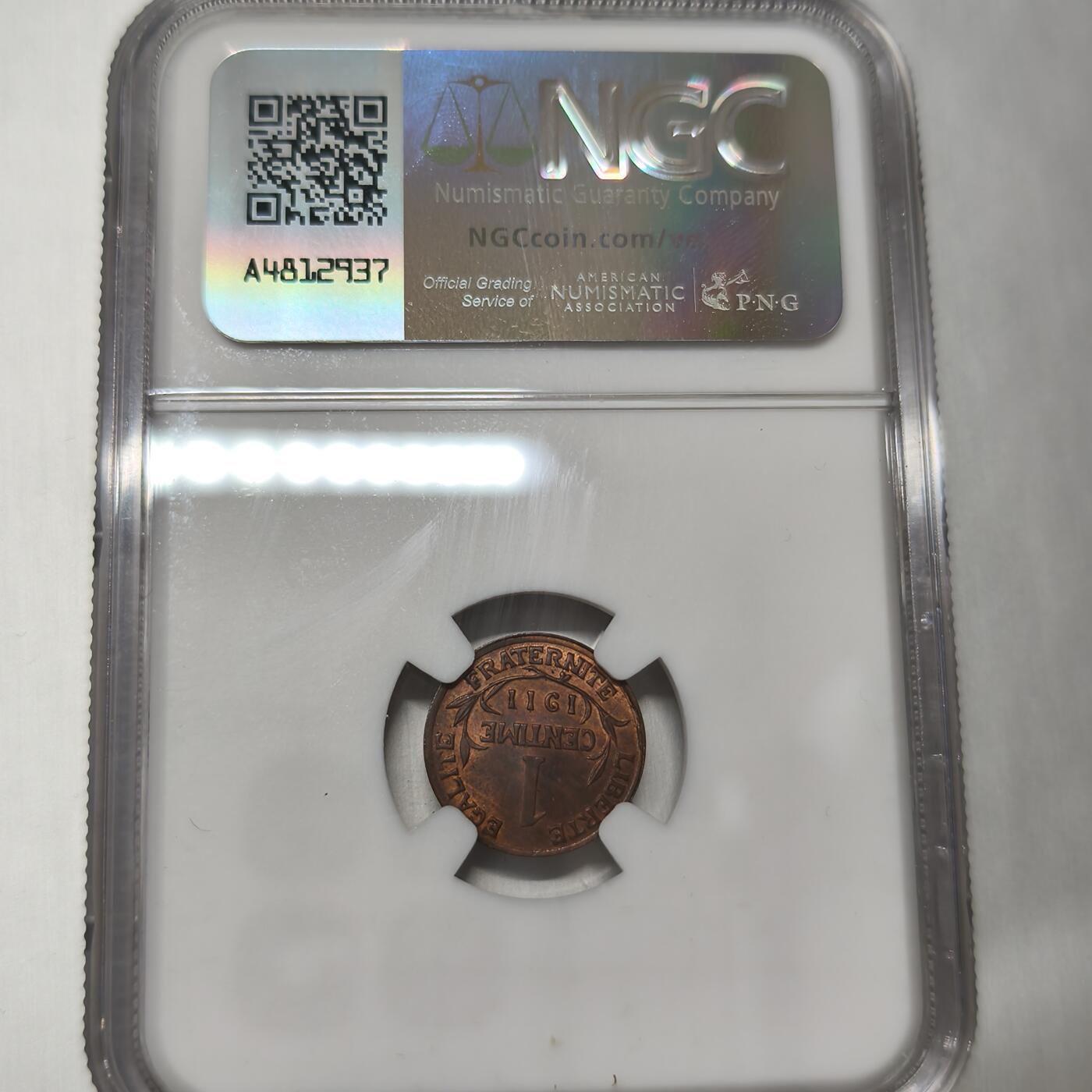 老蟹的宝藏🏴‍☠️ V NGC MS63RB 法国1911年1分