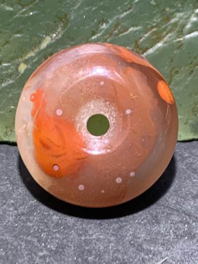 精美川料南红玛瑙冰飘柿子红小平安扣一个， - 精美川料南红玛瑙冰飘柿子红小平安扣一个，