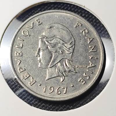 KK钱币收藏小铺 第382期  2月预留时间 周末发货 - 1967新喀里多尼亚10法郎