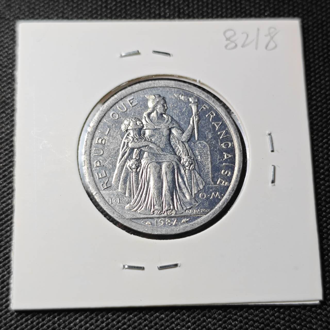 KK钱币收藏小铺 第382期  2月预留时间 周末发货  1987新喀里多尼亚2法郎