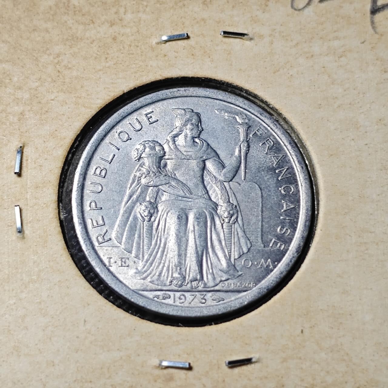 KK钱币收藏小铺 第382期  2月预留时间 周末发货 1973新喀里多尼亚1法郎