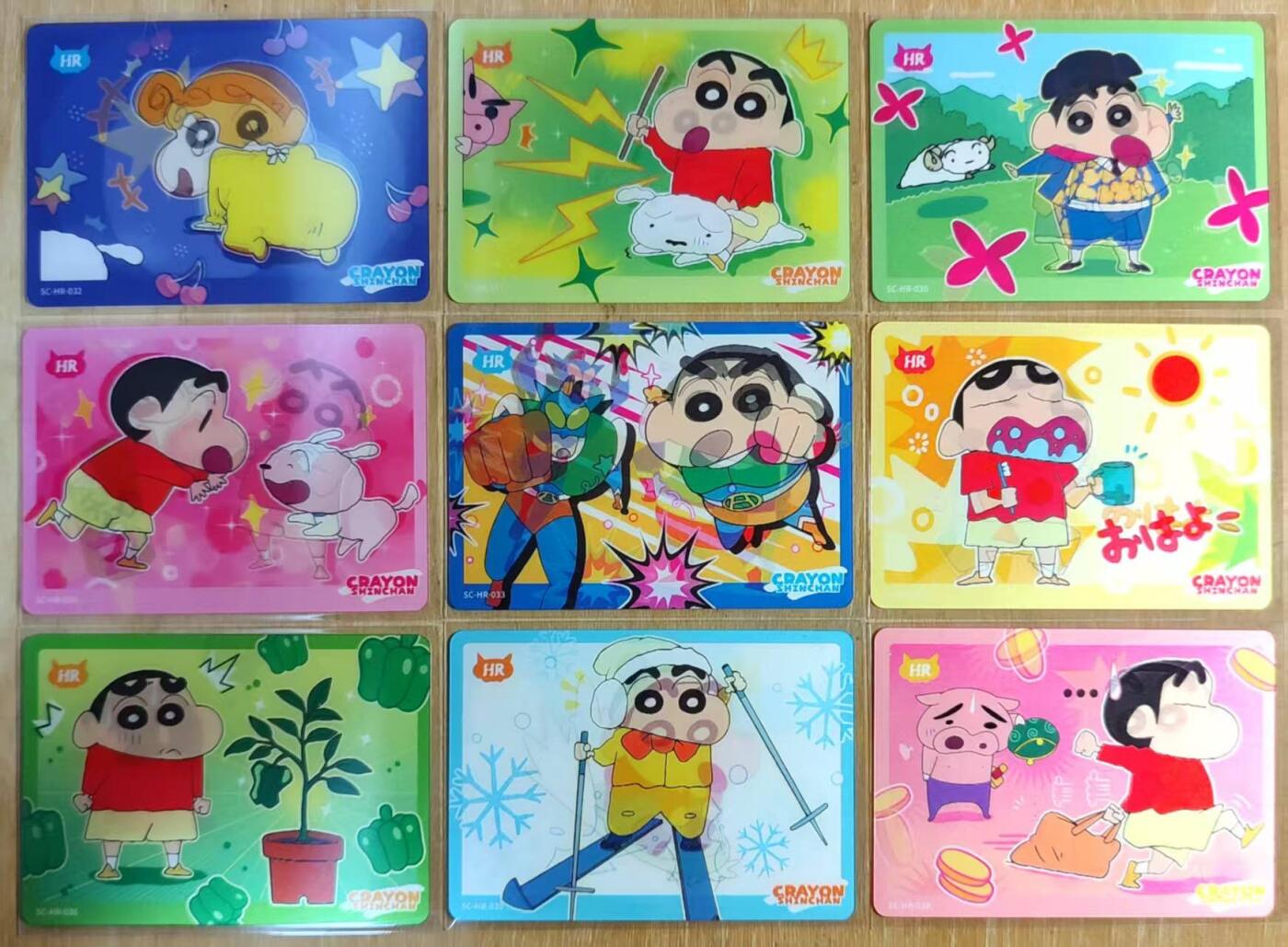 龙虎卡牌-六八场（无佣金，周六结拍，欢迎送拍） 光栅变换卡9张 蜡笔小新 第四辑一套