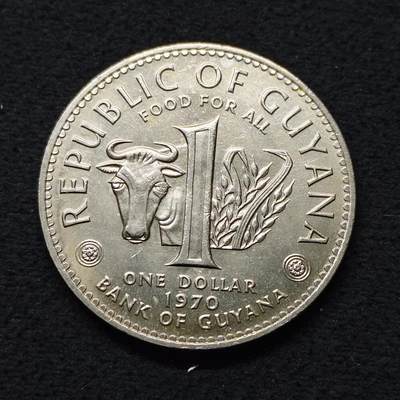 【全场包邮】纯粹捡漏拍486场（免费代拍第23场） - 圭亚那1970年1元FAO纪念币