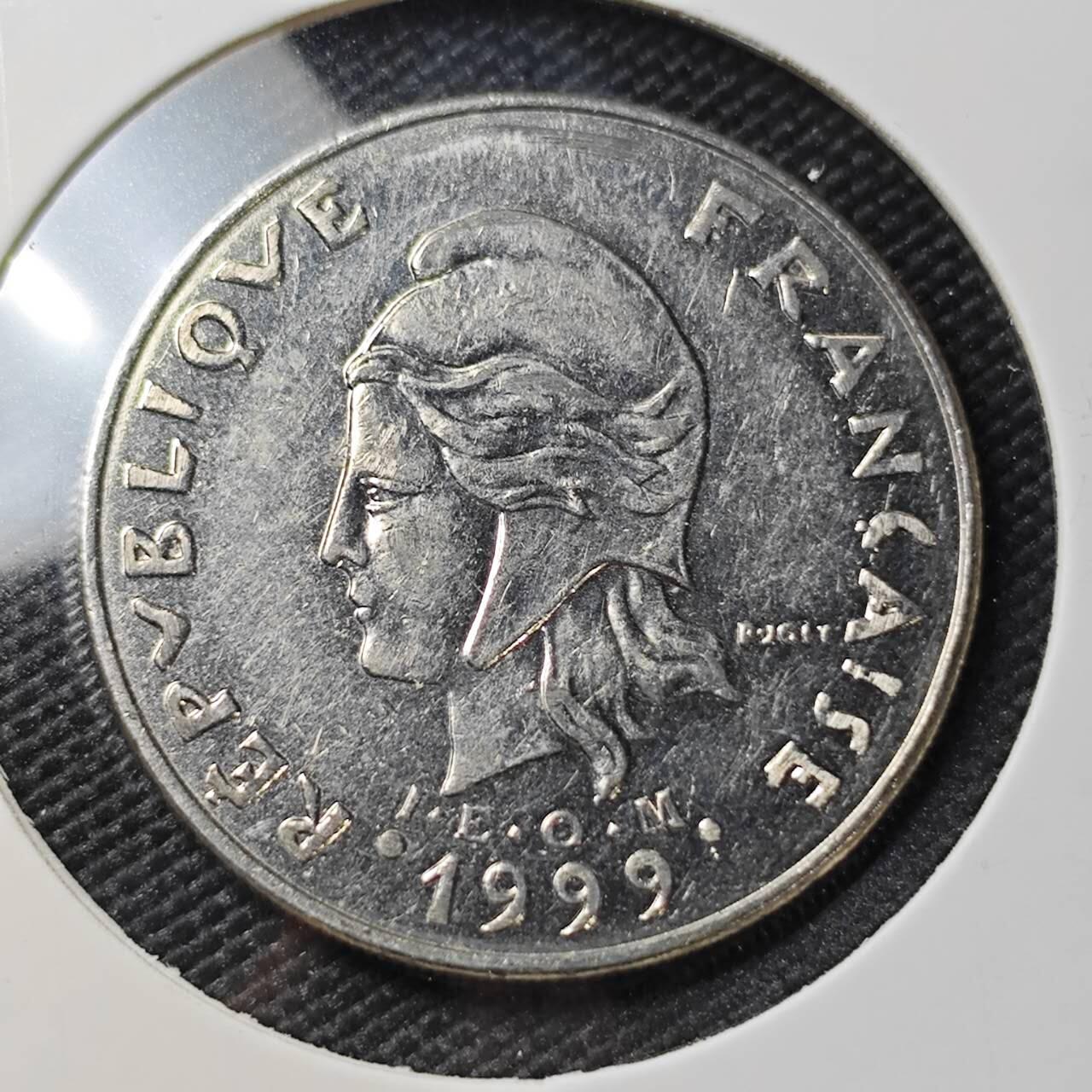 KK钱币收藏小铺 第382期  2月预留时间 周末发货  1999新喀里多尼亚20法郎